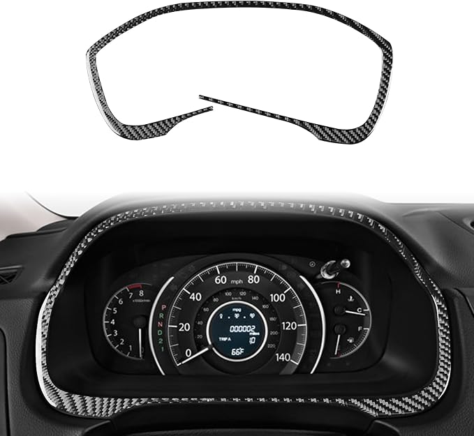Real Carbon Fiber Trim for Honda CRV Accessories | for CR-V 2012 2013 2014 2015 2016 Speedometer Surround Frame Instrument Panel Sticker Interior Thick Overlay Decal