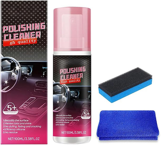 Car Interior Cleaner, 2026 New Polishing Cleaner for Interior Detailing, Car Interior Detailer Spray, Vehicle Polish Cleaners Multipurpose Cars Care Cleaners for Rubber Leather (1 PCS)