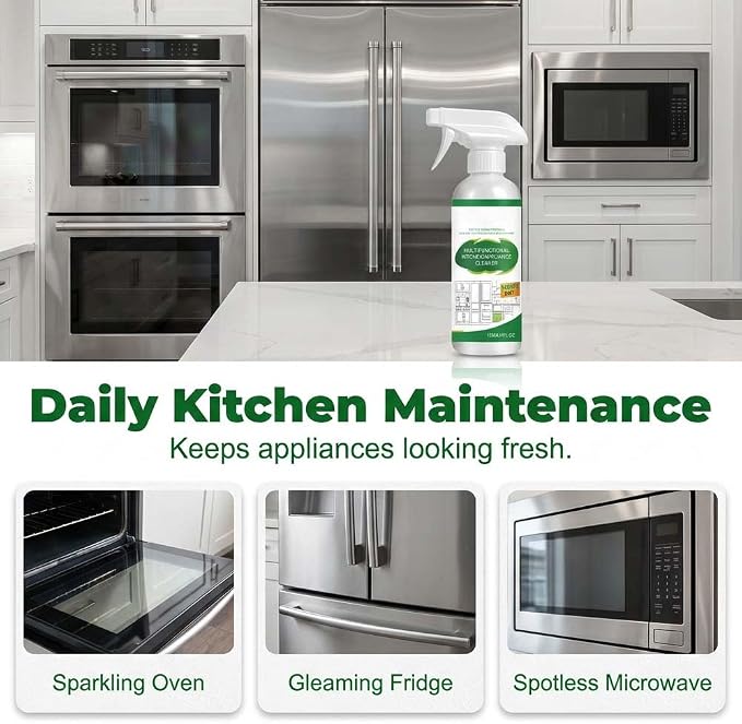 Heavy-Duty Kitchen Oil Remover Spray, Multipurpose Upgrade Kitchen Appliance Cleaner for Cooktop, Oven, Stove & Range Hood (1)