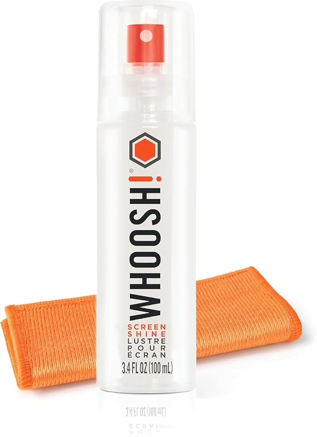 WHOOSH! Screen Cleaner Spray and Wipe [Set of 12] 3.4 fl oz + 1 Microfiber Cloth Wipes - Travel Size Electronic Cleaner for Car, Computer, Laptop, iPad, MacBook, Phone, Eyeglass - Lens Cleaner Kit