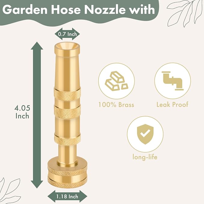 Twinkle Star High Pressure Garden Hose Nozzle, 3/4" GHT, 1 Pack | Hose Sprayer Nozzle, For Car Wash, Extra 6 Rubber Washers