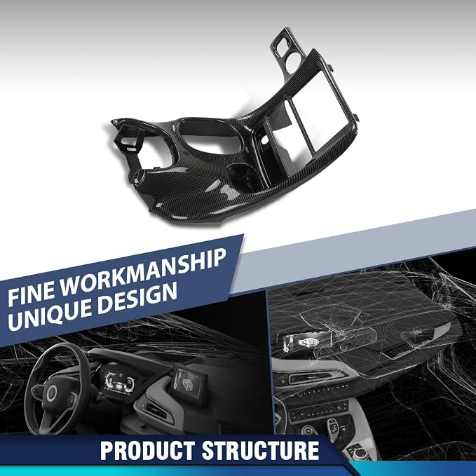 PIT66 Double Din Dash Kit Fit Chevy Corvette C5 1997-2004 Carbon Fiber | Radio Installation Panel Fit Chevy Corvette C5 1997 1998-2004 10407815, Dash Bezel Kit, Black Carbon Fiber