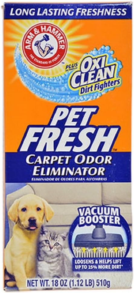Arm & Hammer Pet Fresh Carpet Odor Eliminator Plus Oxi Clean Dirt Fighters, 18 oz,(PACK OF 2)