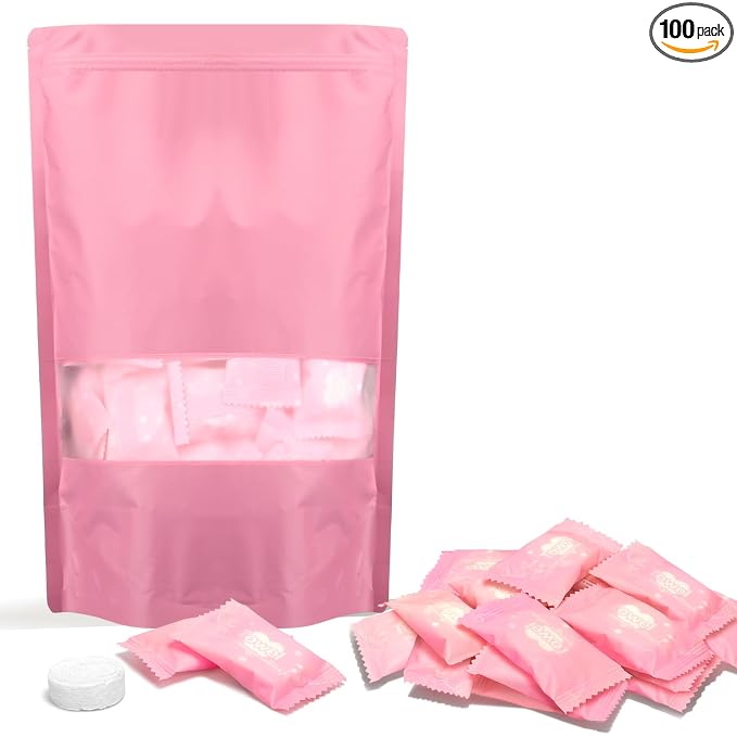 Classycoo Compressed Towel 100 PCS Tablets - Thick, Individually Wrapped Portable Disposable Face Towel Cotton Coin Cloth for Travel, Camping, Hiking, Beauty, Cloths(Soft, Odorless, 9.64 x 7 IN)