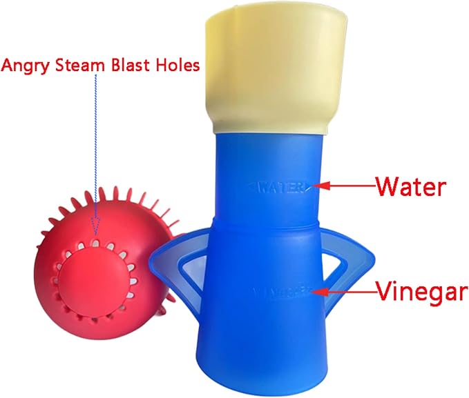 Angry Mama Microwave Cleaner, Reusable Steam Cleaning Tool with Water & Vinegar, Eco-friendly Kitchen Stain Remover Gift