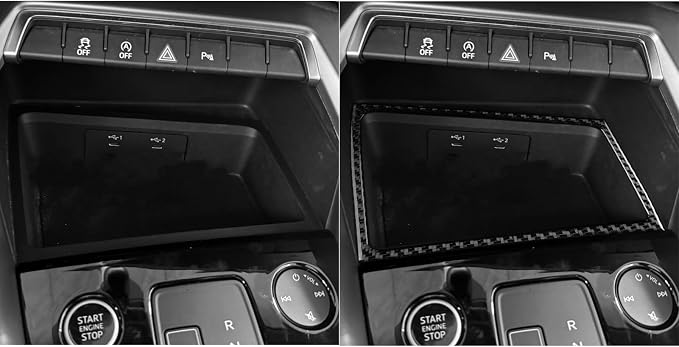 Carbon Fiber Center Console Stickers Fit for Audi A3 8Y S3 2021-2025 | Trim Center Console Storage Box Surround | Accessories | Self-adhesive