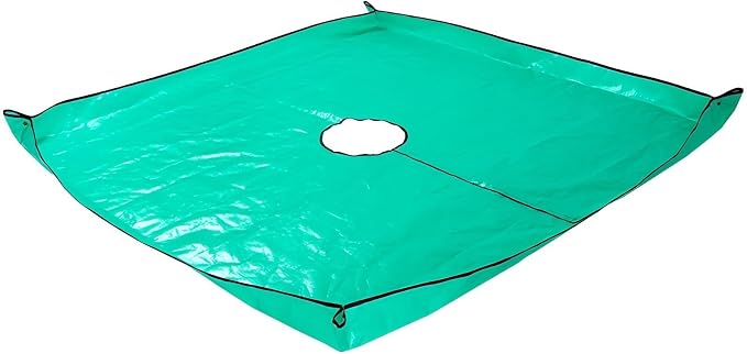 78.7" x 78.7" Landscape Pruning Tarp for Trimming, Waterproof Bush Trimming Tarps Shrub Trimmings Catcher, 12 Inch Hole, Stand Up Fasten Around Trees