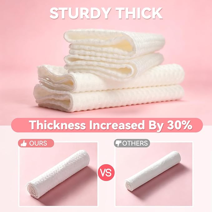 Face Towels, Face Towels Disposable 80 Count, Biodegradable Disposable Face Towel Dry Wipes, Lint-Free Dot Texture Cloths for Sensitive Skin, Makeup Removal and Skincare