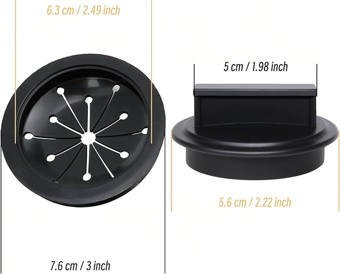 3 Pcs Garbage Disposal Splash Guard Set – Includes 2 Rubber Sink Splash Guards & 1 Disposal Cover – 3-Inch Universal Fit for Waste King, Whirlaway, GE, Sinkmaster, and Other Standard Models