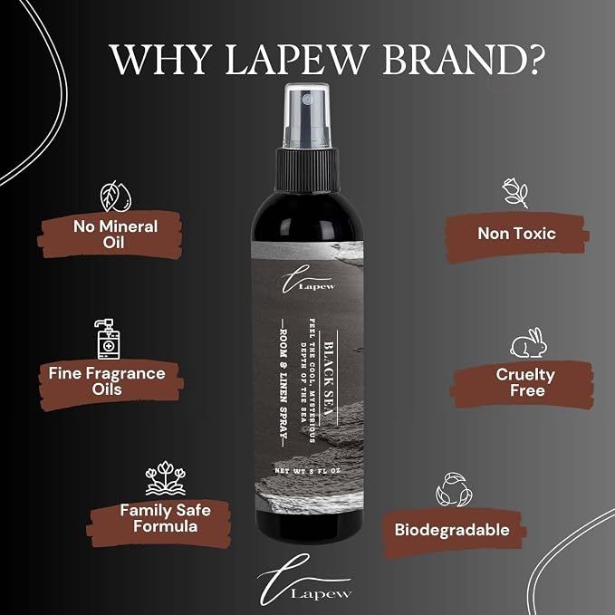 Lapew Room & Linen Spray | Fragrance Mist for Home, Car & Office | Fabric & Air Freshener | Neutralizing Mist | Made in USA | Black Sea