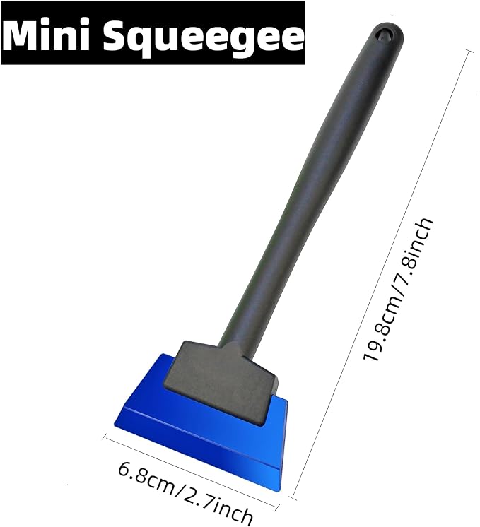 Small Squeegee Set - 2.7 & 4.9inch in Widths - Efficient Water Wiper Rubber Blade Window Tint Squeegee, Perfect for Car Window, Mirror Cleaning, Window Film, or Glass Door, Tiles