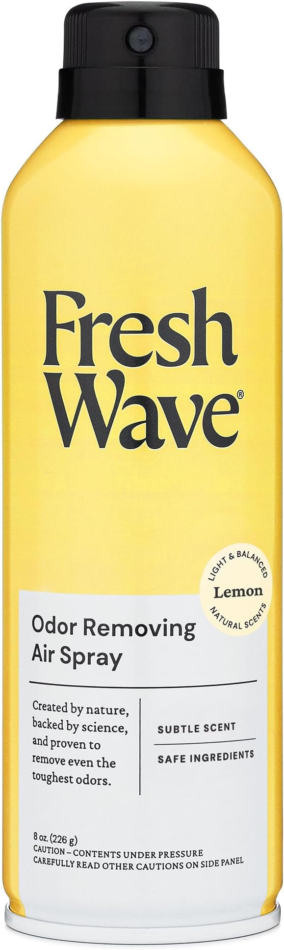 Fresh Wave Lemon Air Freshener Spray, 8 oz Room Odor Eliminator | Fine mist non-aerosol, Plant oil formula, Bathroom and pet area safe, No sulfates or parabens, Fabric and linen spray