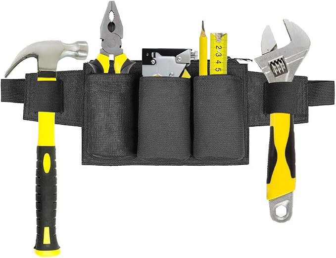 Tool Pouch, Waist Tools Bag Belt, Bottle Holster, Heavy Duty Working Tool Apron for Janitorial, Custodial, Housekeeping, Cleaning