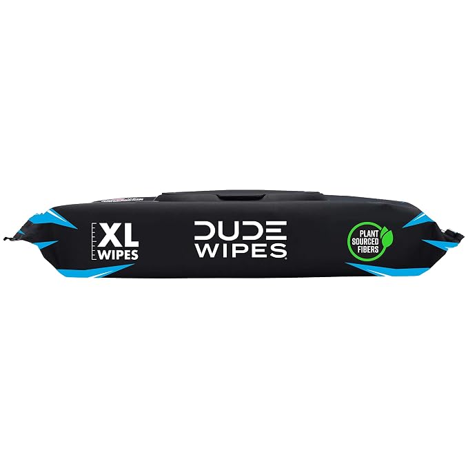 DUDE Wipes MentHOLE XXtreme Flushable Wipes - Menthol Infused Extra-Large Adult Wet Wipes - 6 Pack (288 Count) - Infused with Menthol for a Cooling Sensation - Septic and Sewer Safe