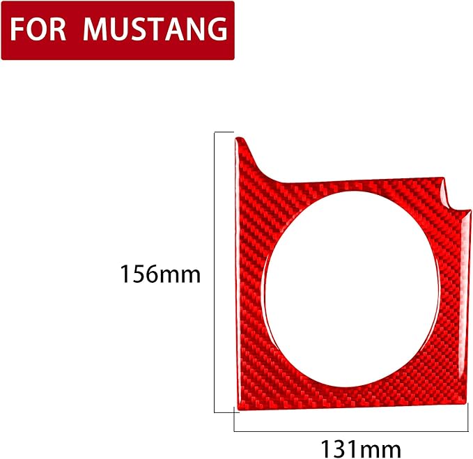Red Real Carbon Fiber Trim for Ford Mustang Accessories | for GT Shelby 2005 2006 2007 2008 2009 Co-Pilot Right Side Wind Outlet Air Vent Interior Thick Overlay Decal