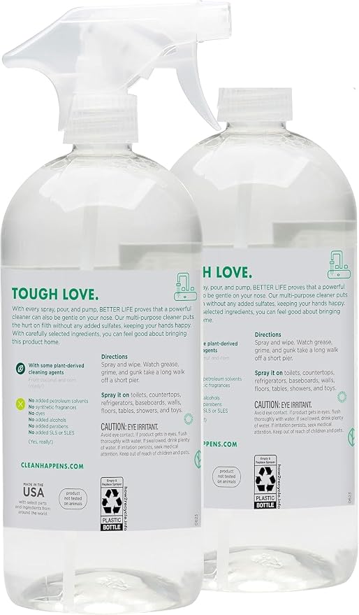Better Life All Purpose Cleaner - Multipurpose Home and Kitchen Cleaning Spray for Glass, Countertops, Appliances, Upholstery & More - Multi-surface Spray Cleaner - 32oz Unscented