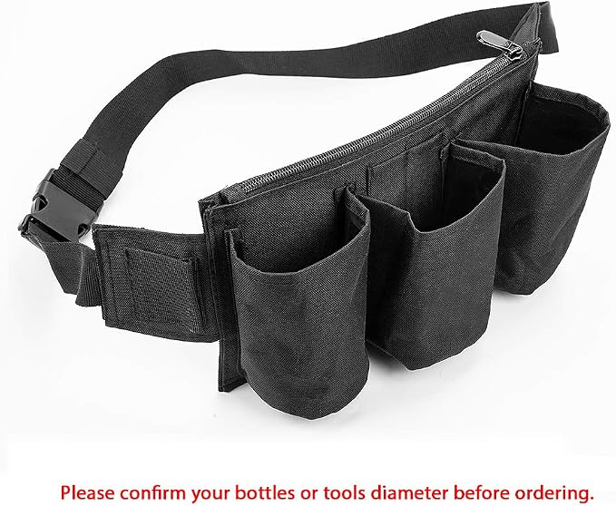 Tool Pouch, Waist Tools Bag Belt, Bottle Holster, Heavy Duty Working Tool Apron for Janitorial, Custodial, Housekeeping, Cleaning