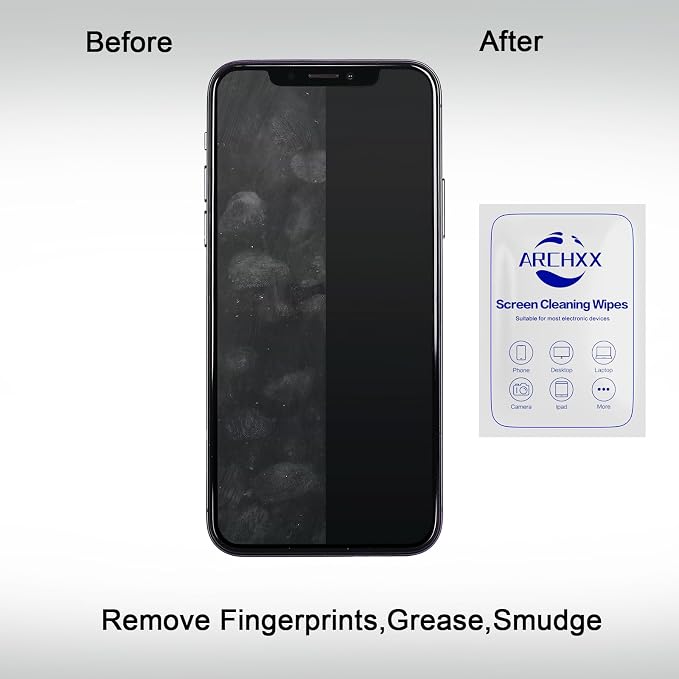 ARCHXX Screen Wipes for Electronics, 240 Count 6"x6" Pre-Moistened Screen Cleaner for Screens, Computer,Laptop,Tablet,Phone,Monitor,Car Screen Cleaner, Lens Wipes Individually Wrapped