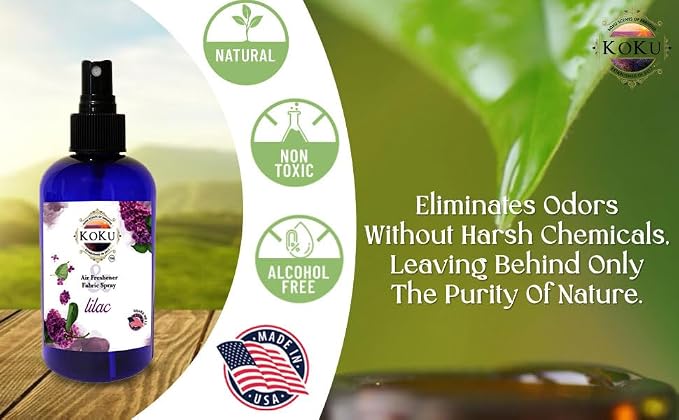 Lilac Room Spray - Air Freshener - Linen Spray - Fabric Refresher - Non-Toxic Scent - Alcohol Free - Made in USA (4 Oz)
