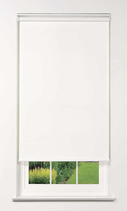 Linen Avenue Cordless 1% Solar Screen Standard Roller Shade, White 40 1/2 W x 78 H (Arrives 1/4" Narrower)