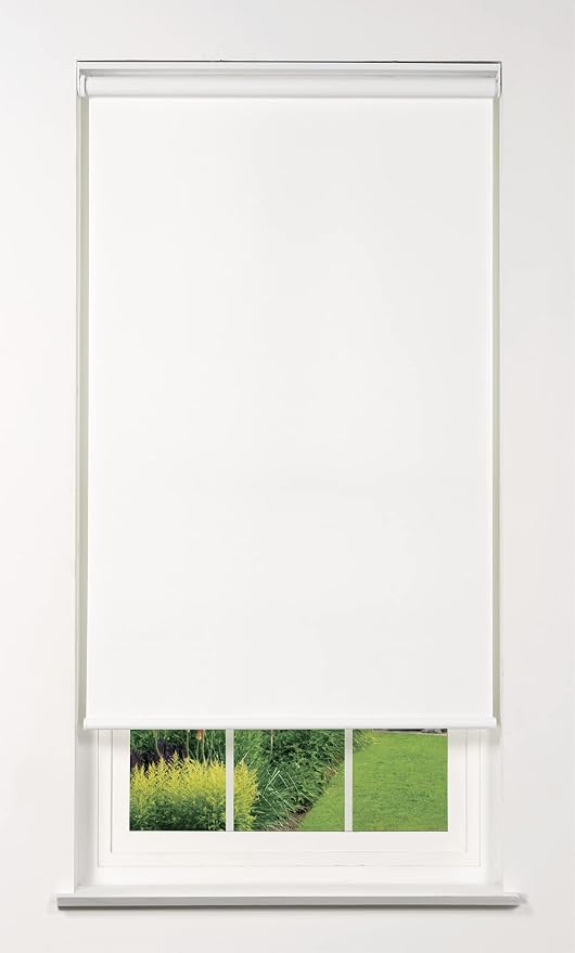 Linen Avenue Cordless 1% Solar Screen Standard Roller Shade, White 49 1/2 W x 78 H (Arrives 1/4" Narrower)