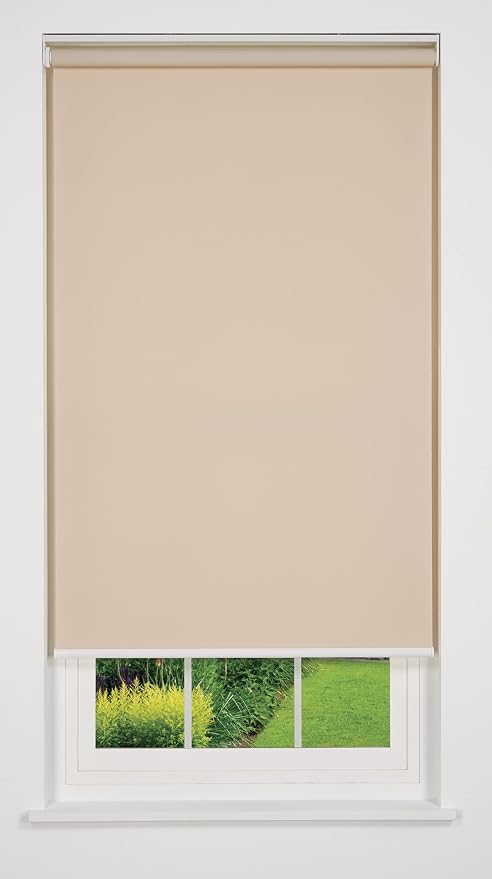 Linen Avenue Cordless 1% Solar Screen Standard Roller Shade, Sand 42 W x 66 H (Arrives 1/4" Narrower)