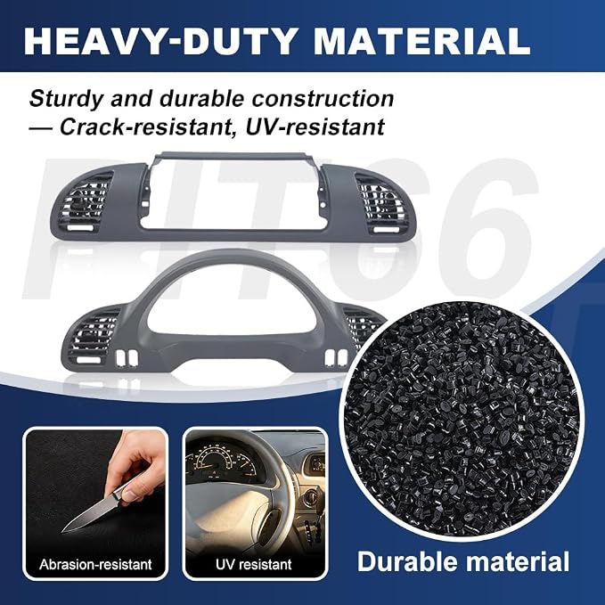 PIT66 Dash Panel Bezel With A/C Nozzle RH Passenger Side & LH Driver Side Compatible with 2002-2006 Dodge Sprinter 5104261AA 5104262AA Dash Board Cover