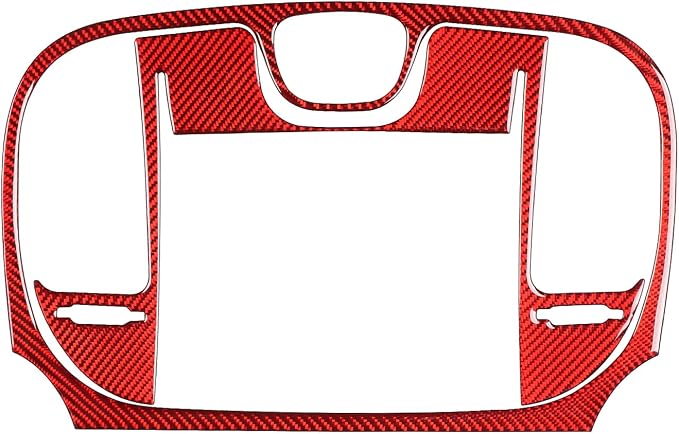 Navigation Display Surround Stickers Fit for Chrysler 300 2015-2023 | for Chrysler 300 / 300C / 300S / Limited/Touring/Base 2015-2023|Red Carbon Fiber|Central Console Cover Trim|Thick Overlay