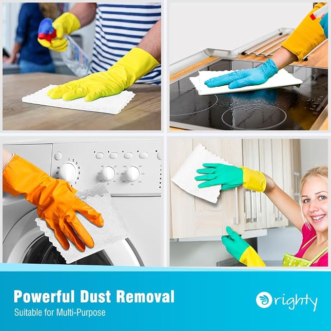 Orighty Microfiber Cleaning Cloth, 800 Pack Highly Absorbent Cleaning Rags, Household Cleaning Supplies, Reusable Microfiber Towels Lint Free Cloths for House, Kitchen, Car Care, 12x11 inch, White