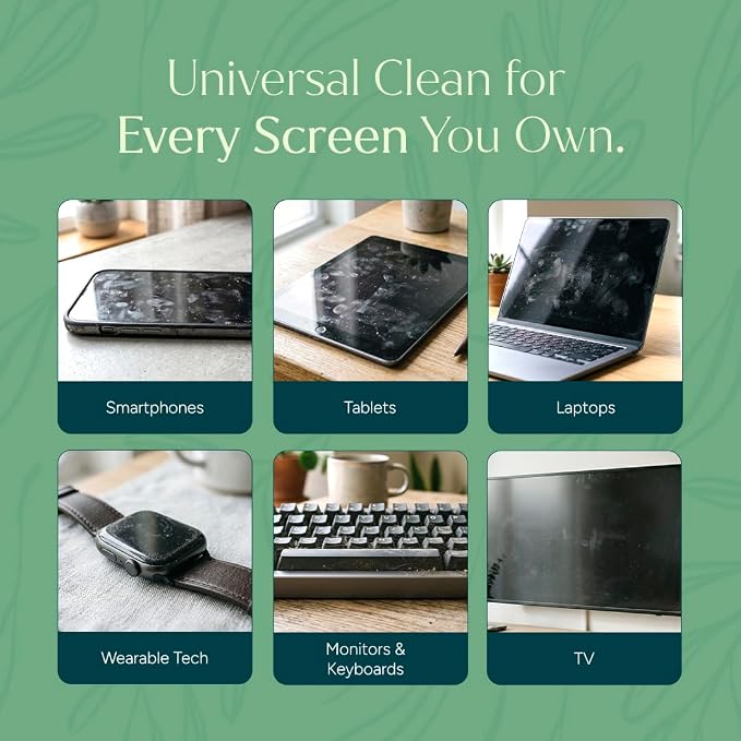 Puracy Screen Cleaner with Microfiber Cloth – All Purpose Phone, Laptop, Computer, TV Screen Cleaner for Smart TV, Streak-Free and Fingerprint-Free (4 oz, Free & Clear)