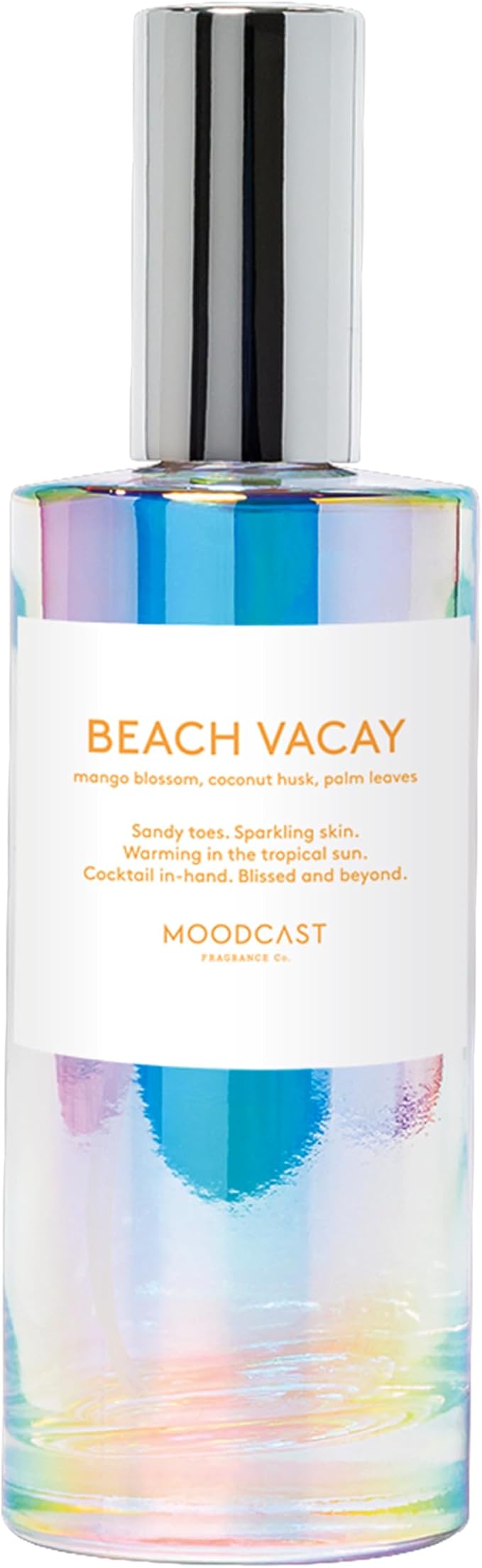 Moodcast Beach Vacay Luxury Room and Linen Spray – Air Freshener & Room Spray for Bedding Fabric & Home – Mango Blossom, Coconut Husk & Palm Leaves Clean Fragrance, Paraben Free, Sulfate Free – 3.4oz