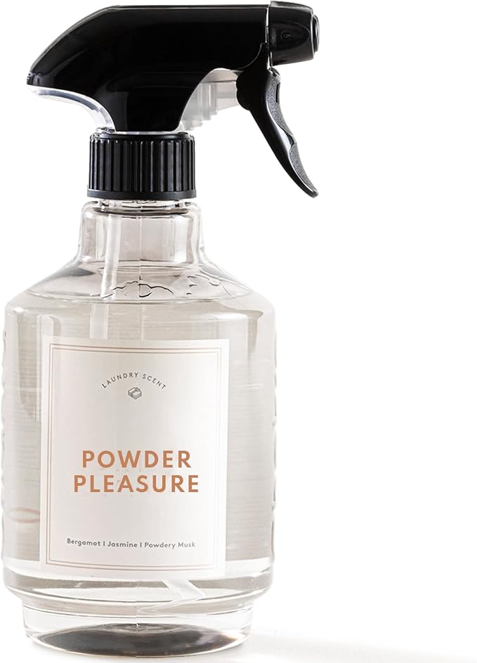 Chakra Freshener Fabric Spray - Long-Lasting Multi-Purpose Laundry Scent for Bedding, Clothes & Home Fabric Deodorizer, Luxury Room & Textile Deodorizer, Linen Spray w/Trigger, 34oz, Powder Pleasure