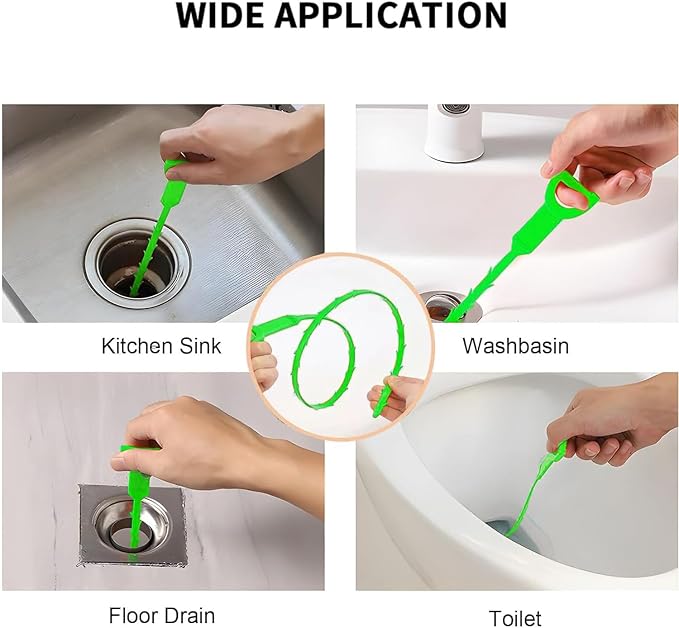 Drain Snake Clog Remover:3 Pcs Hair Clog Auger, 20 Inch Drain Cleaner Tool Suitable for Dredging Clogged Pipes, Sink, Shower Drains