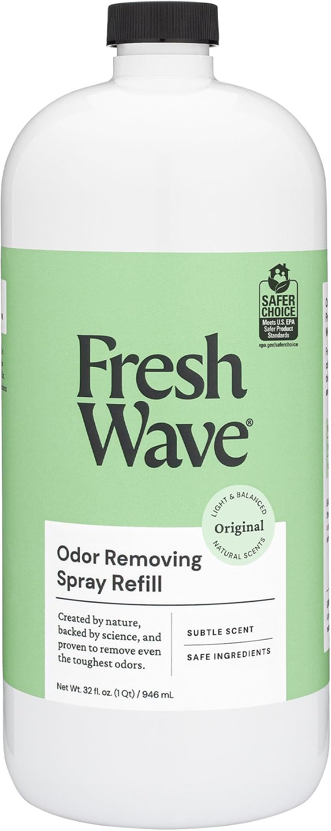 Fresh Wave Odor Eliminator Spray Refill, Room & Fabric, 32 oz, Original | Refills Fresh Wave spray bottles, Plant oil formula, No phthalates or parabens, Fabric and room deodorizer