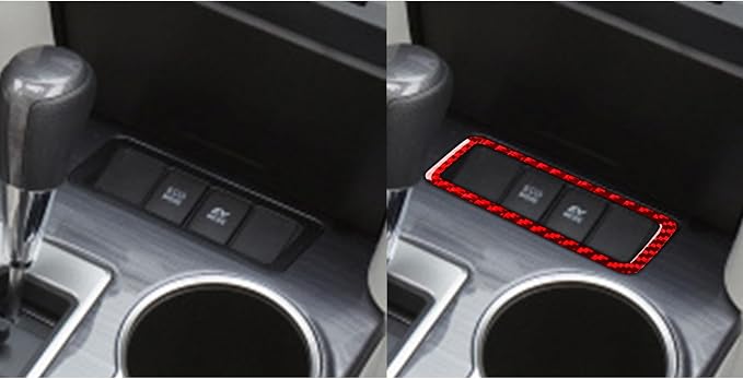 Real Carbon Fiber Trim for Toyota Camry Accessories | for 2012 2013 2014 Center Control Seat Heating Button Frame Interior Thick Overlay Decal