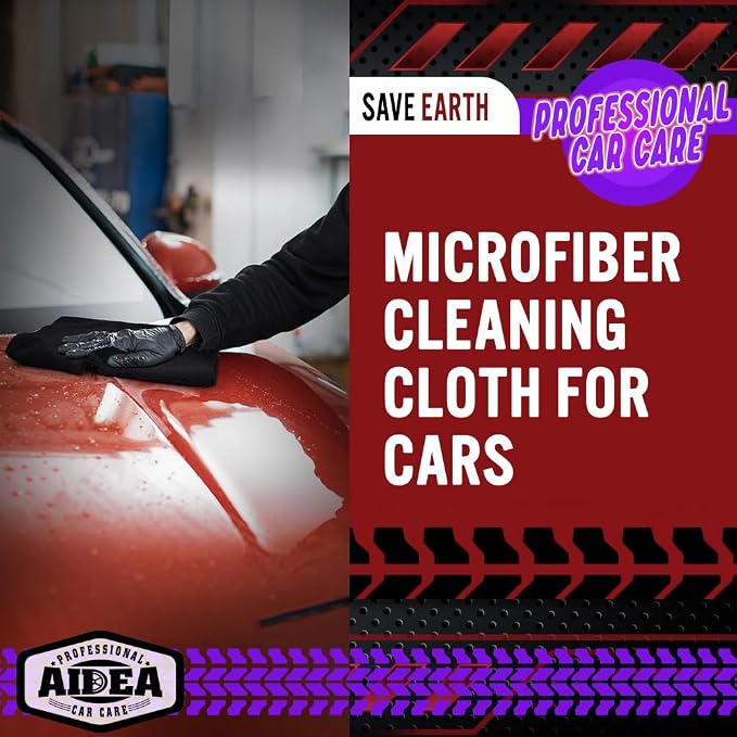 AIDEA Microfiber Cleaning Cloth Black, 600PK, Microfiber Towels for Cars, Shop Towels Cleaning Rags, Premium Wash Cloths, Absorbent Towel for SUVs, House, Kitchen, Commercial, Cleaning Supplies 12×12"