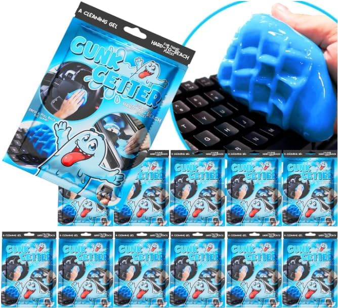 Car Cleaning Gel 12 Pack for Those Hard to Reach Places, Automotive Cup Holder Electronic Keyboard Office, Slime Gel Cleaner Dust Crumb Removal (Blueberry, 12 Pack)