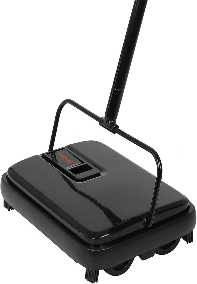 Eyliden Carpet Sweeper, Mini Size, Manual Sweeping, Black | Lightweight, Hand Push - No Noise, Non-Electric, Easy Clener, Only for Carpet and Rug Cleaning