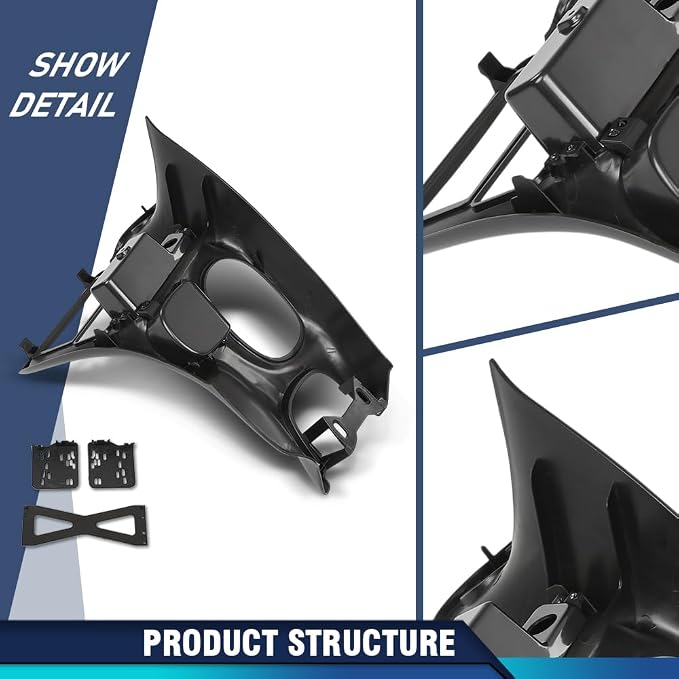 PIT66 Double Din Dash Kit Fit Chevy Corvette C5 1997-2004 Black | Radio Installation Panel Fit Chevy Corvette C5 1997 1998-2004 10407815, Dash Bezel Kit, Black