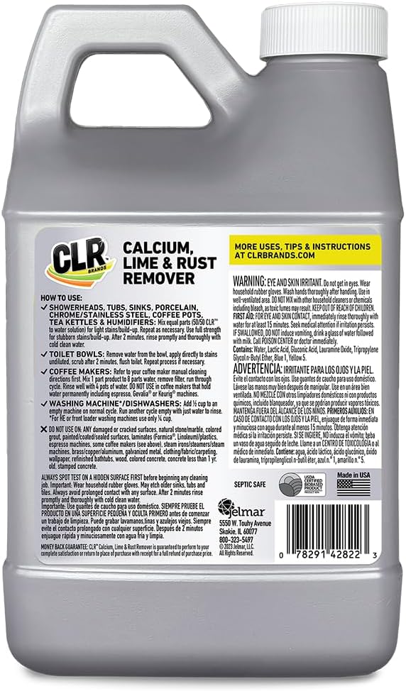 CLR Calcium, Lime & Rust Remover, Blasts Calcium, Dissolves Lime Deposits, Zaps Stubborn Rust Stains and Hard Water Deposits, 80 Ounce Bottle