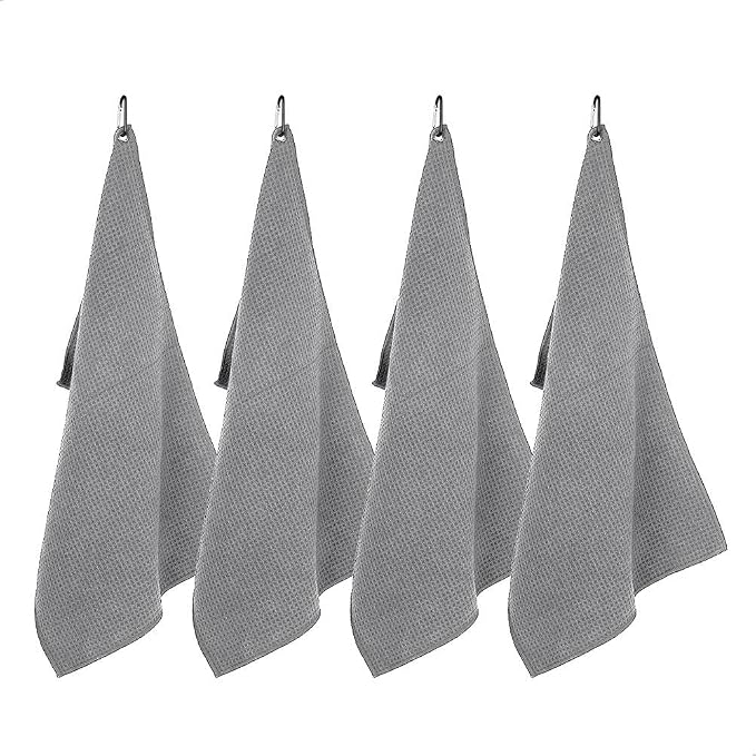 watchget Barista Towels 4 Pack - Espresso Machine Microfiber Cloth Set, 12"x20", Professional Coffee Towels for Barista Coffee Bar Espresso Microfiber Cloth Set Espresso Rag, Grey