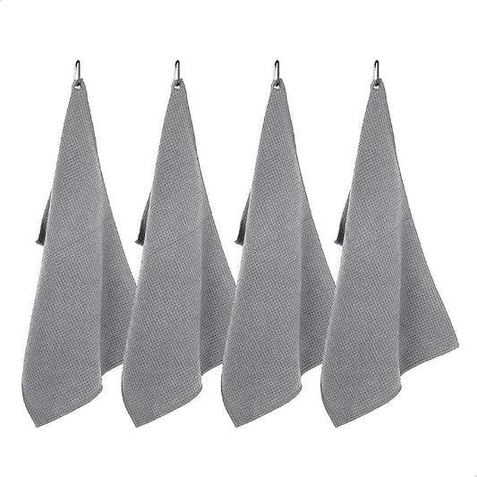 watchget Barista Towels 4 Pack - Espresso Machine Microfiber Cloth Set, 12"x20", Professional Coffee Towels for Barista Coffee Bar Espresso Microfiber Cloth Set Espresso Rag, Grey