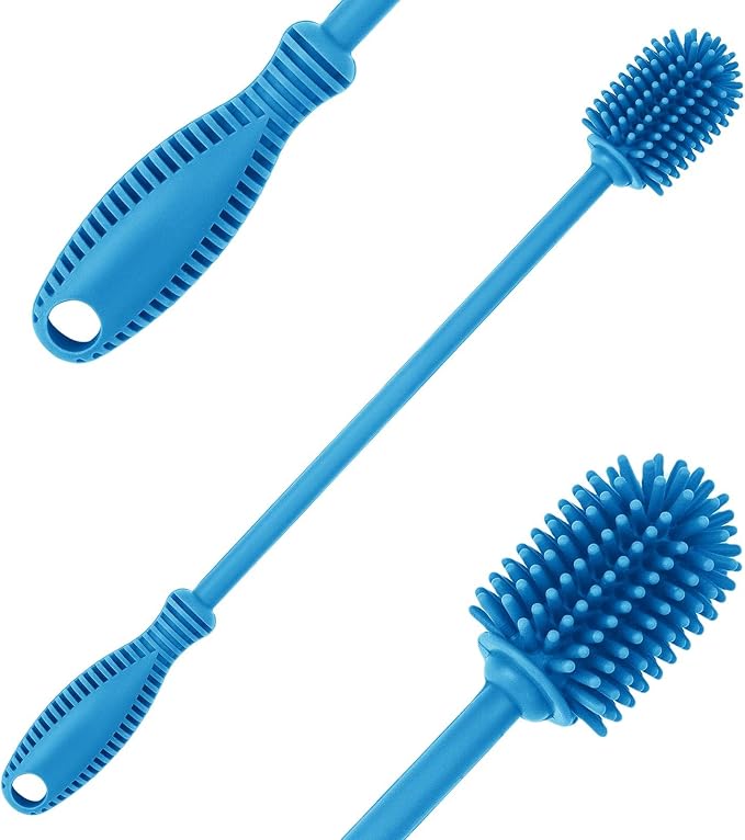 Silicone Bottle Cleaning Brush with Long Handle, Water Bottle Cleaner for Baby Bottles, Hydro Flask, Sports Bottle, Vase, Glassware, Perfect for Smaller Diameter Bottle Openings (Qty 1)