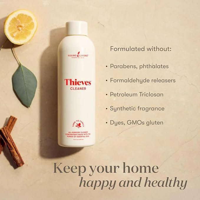 Young Living Thieves Household Cleaner Natural Cleaning Solution, Non-Toxic, A Safely Clean and Healthy Home, Effective for Household Surface - 14.4 fl.oz. - 2 bottles