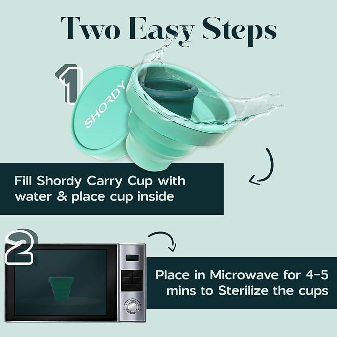 SHORDY Menstrual Cups Sterilizer Case – Collapsible Silicone Microwave Steamer & Cleaner to Boil, Sterilize & Store Menstrual Cup, Period Cups & Discs – Compact, Reusable & Travel-Friendly