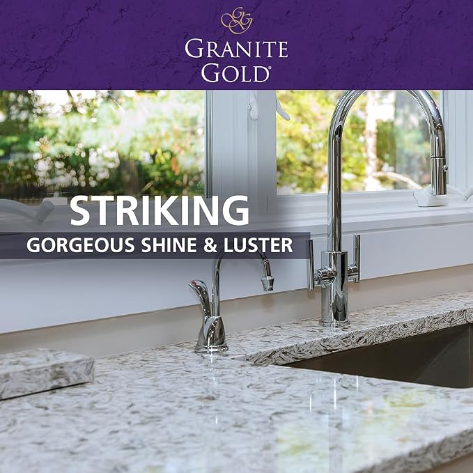 Granite Gold Polish Refill 64 oz | Enhances shine on Granite, Marble, Quartz and natural stone surfaces