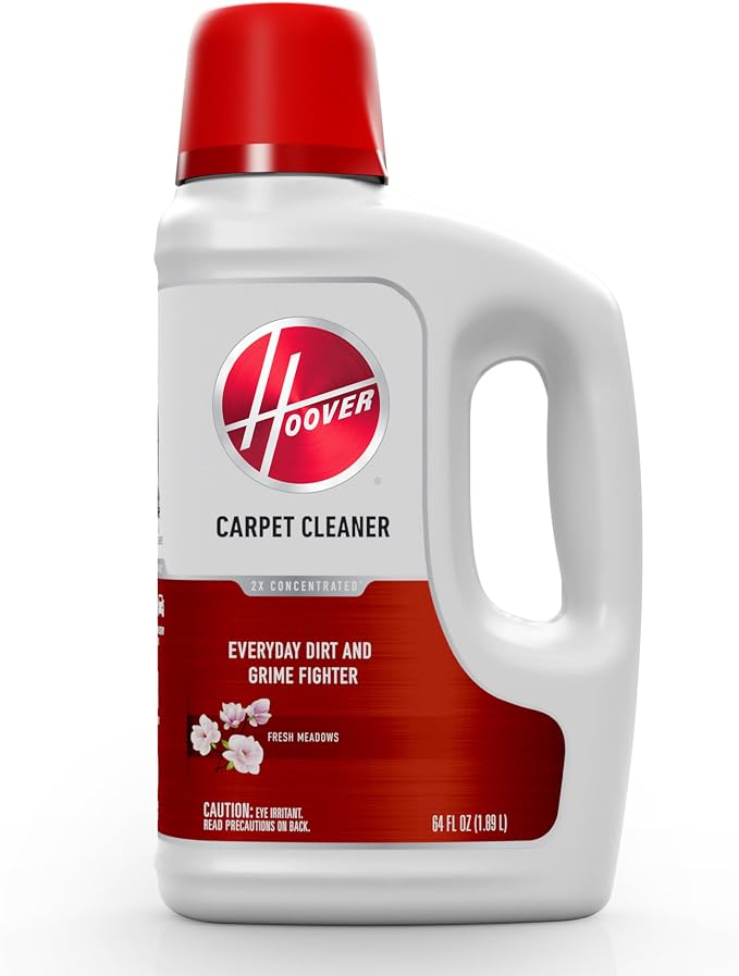 Hoover Renewal Carpet Cleaner Solution, 64 oz., Fresh Meadows Scent, Everyday Carpet Shampoo Solution, Removes Dirt and Grime from Carpet and Upholstery, Pair with Hoover Carpet Cleaner Machine