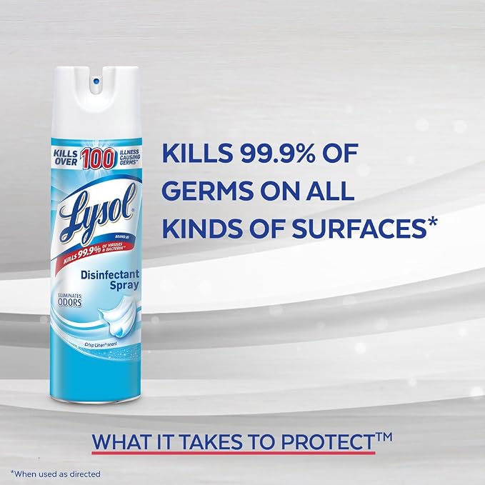 Lysol Disinfectant Spray, Early Morning Breeze + Crisp Linen, 38oz (2x19oz)