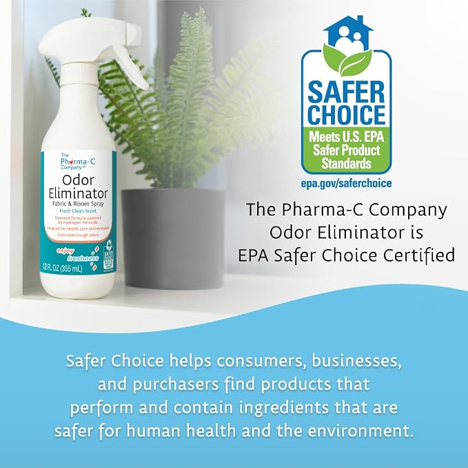 The Pharma-C Company - Odor Eliminator [6-12oz Bottles] - Bulk Fabric & Room Spray -Extra Strength Multipurpose Air Freshener & Fabric Refresher- Neutralize Deodorize