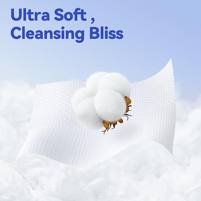 Winner Face Towels, 100% USDA Biobased Facial Towelettes XL, Disposable Face Towel for Sensitive Skin, Ultra Soft Makeup Remover Dry Wipes, Odor-Free, 110 Count, 2 Pack